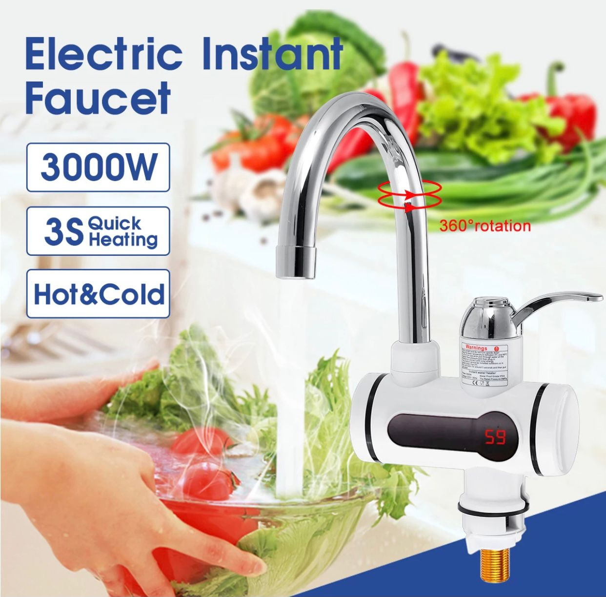Makkafinds® Electric Faucet Water heater