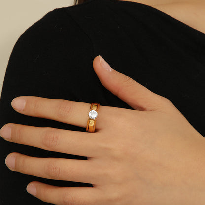 Makkafinds® Elegant Golden Dou Halo Ring