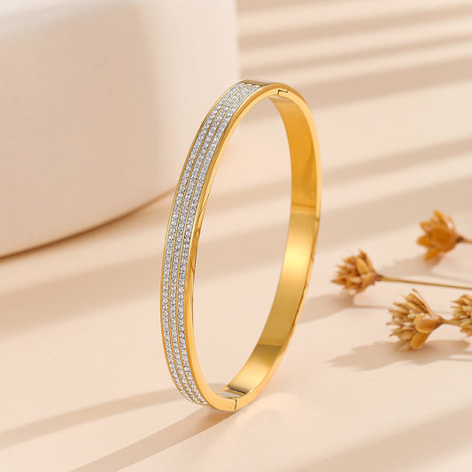Makkafinds® Azure Bliss Diamond Bangle