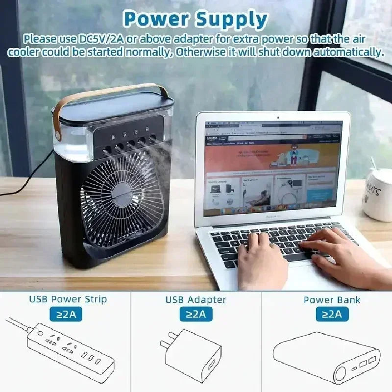 Makkafinds® Portable Air Conditioner Fan Household Hydrocooling Water mist Cooler