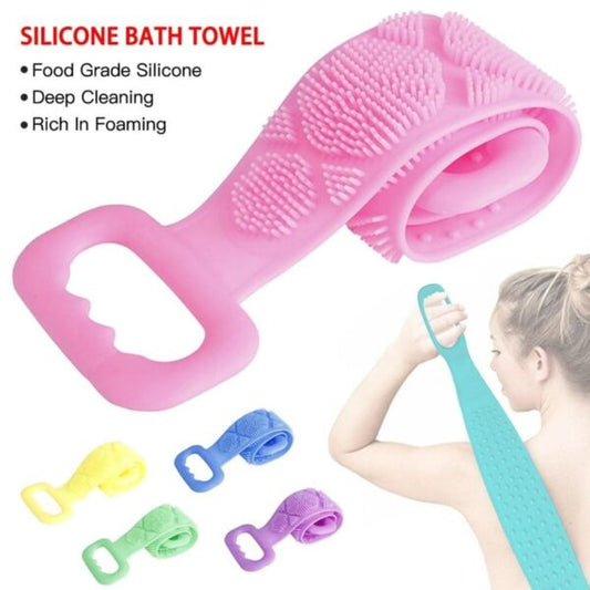 Makkafinds®Body Wash Silicone Body Scrubber Belt | Pack Of 2