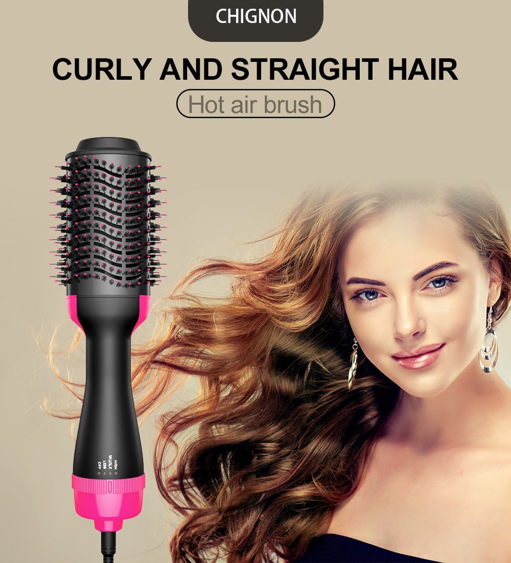 Makkafinds®Hot Air Brush Multi-Function HairDryer Straightener Curler CombOne Step Professional Salon Hai..