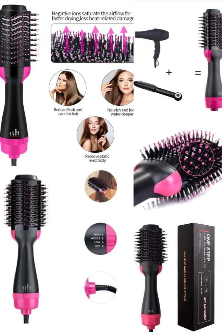 Makkafinds®Hot Air Brush Multi-Function HairDryer Straightener Curler CombOne Step Professional Salon Hai..