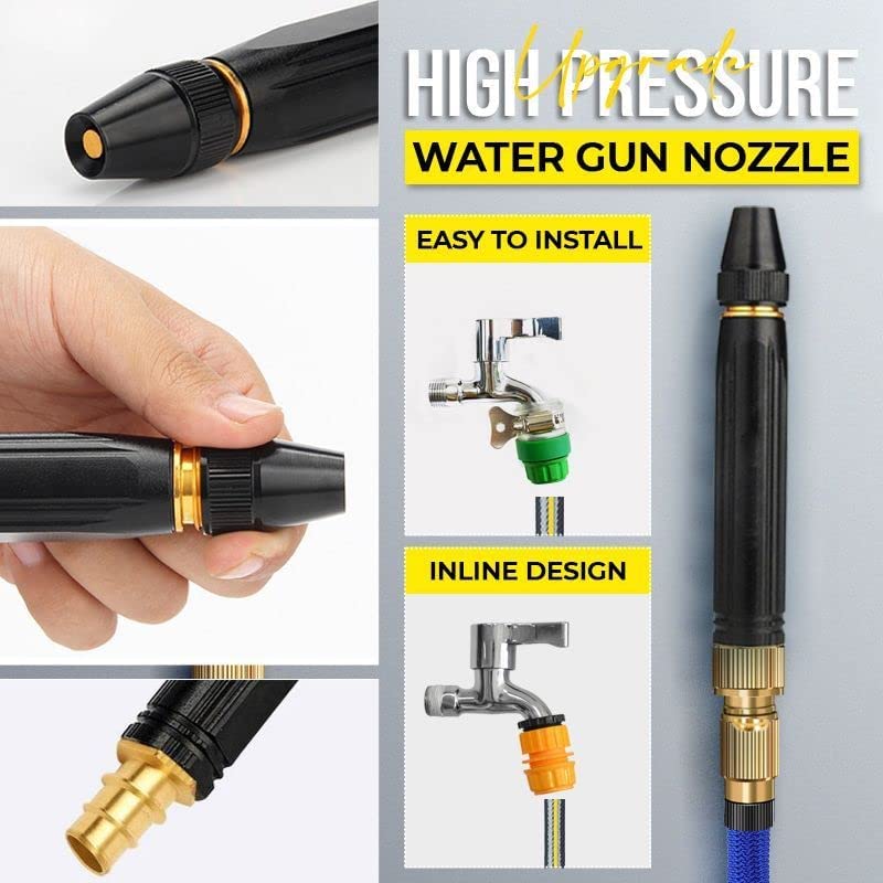 Makkafinds® Metal Body Black Nozzle - Cleans Effortlessly