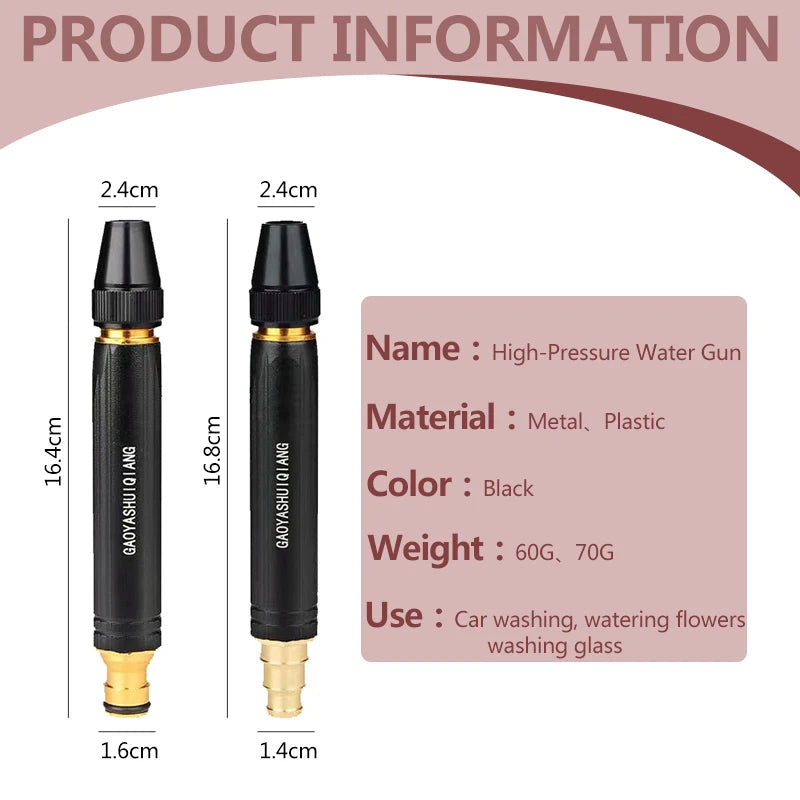 Makkafinds® Metal Body Black Nozzle - Cleans Effortlessly