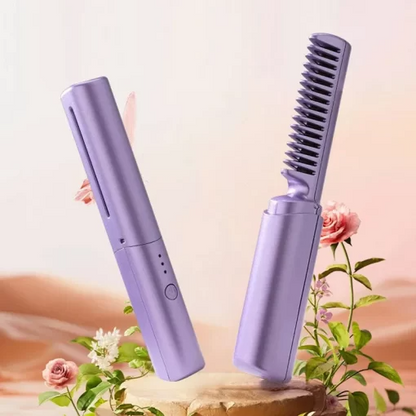 Makkafinds® Travel Comb Cordless Rechargeable Hair Straightener