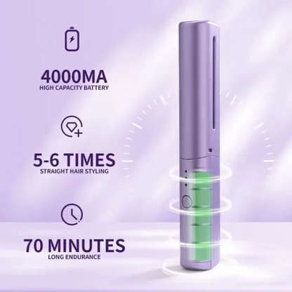 Makkafinds® Travel Comb Cordless Rechargeable Hair Straightener